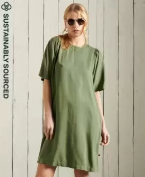 Image of Superdry Womens Tencel T-Shirt Dress Green / Four Leaf Clover - Size: 8