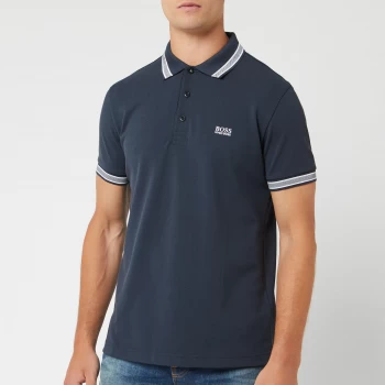 Image of Hugo Boss Athleisure Paddy Tipped Collar Polo Shirt Navy Size M Men