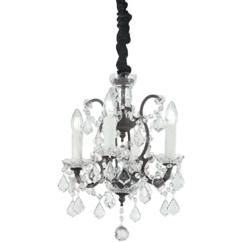Image of Ideal Lux Lighting - Ideal Lux Liberty - 4 Light Pendant Light Black
