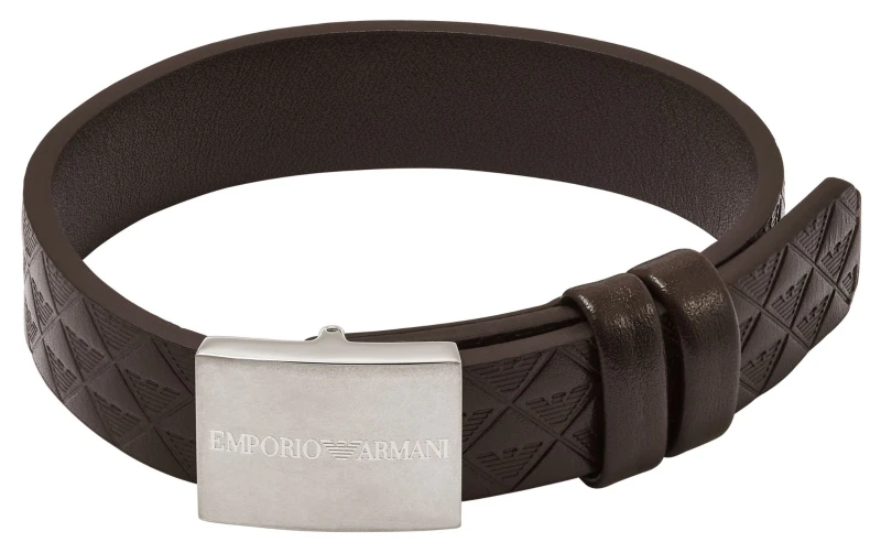 Image of Emporio Armani EGS3135040 Mens Brown Leather and Stainless Jewellery