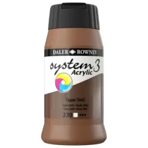 Image of Daler Rowney System 3 Acrylic Paint Copper (500ml)