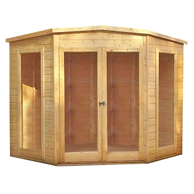 Image of Shires Barclay High Spec Shiplap Summerhouse Garden Sun Room Approx 10x10 ft in Brown Brown Unisex