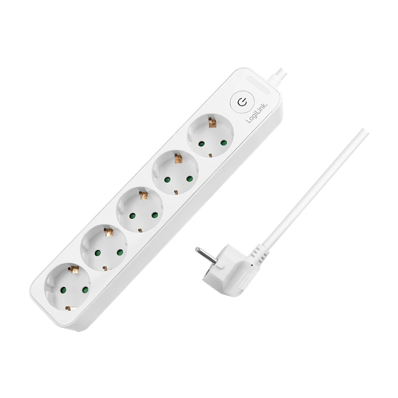 Image of LogiLink LPS246 power extension 1.5 m 5 AC outlet(s) Indoor White