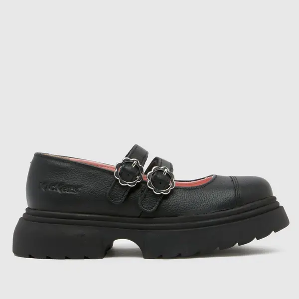 Image of Kickers Black kenzi mj Girls Junior shoes Black UK 1 (EU 33)