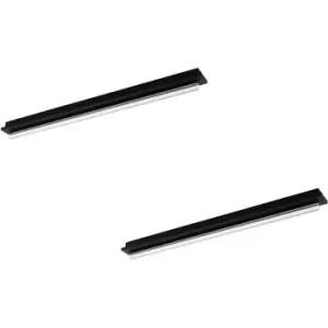 Image of 2 PACK Table Lamp Colour Black Shade Clear White Plastic Bulb LED 21W Included