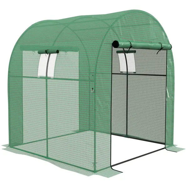 Image of Polytunnel Greenhouse with UV-resistant PE Cover, Grow House, 1.8 x 1.8 x 2m