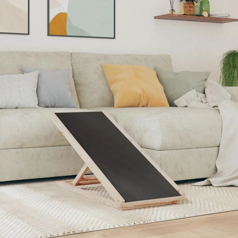 Image of vidaXL Dog Ramp Grey 100x40cm Solid Wood Fir, Grey 172417