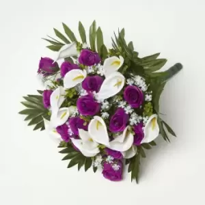 Image of Homescapes - Purple Rose & Calla Lily Bouquet - Purple