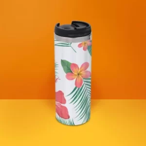 Image of Tropical Botanical Pattern Stainless Steel Travel Mug