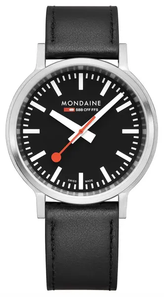 Image of Mondaine MST.41020.LBV.2SE Stop2Go (41mm) Classic Black Dial Watch