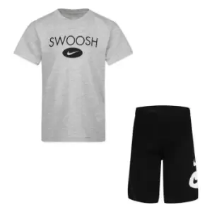 Image of Nike Swoosh T Shirt and Shorts Set Infant Boys - Black