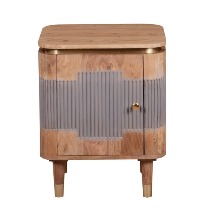 Image of Indian Hub Wilton Acacia Wood Bedside Table