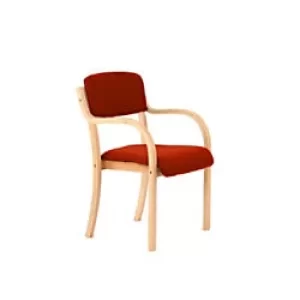 Image of Dynamic Visitor Chair Fixed Armrest Madrid Seat Tobasco Red Fabric