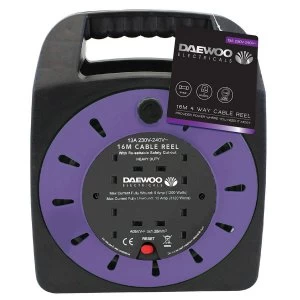 Image of Daewoo 4 Gang 16m Cable Reel
