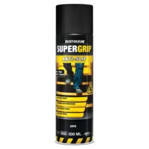 Image of Rust Oleum Hard Hat Anti Slip Aerosol Floor Spray Paint Black 500ml