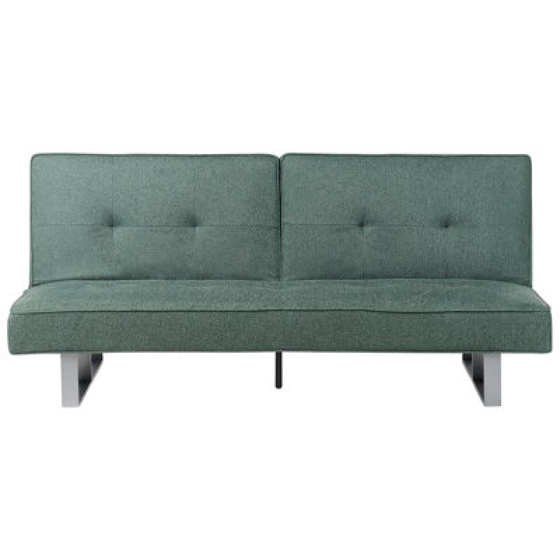 Image of Beliani Sofa Bed 3 Seater Dublin Fabric Green