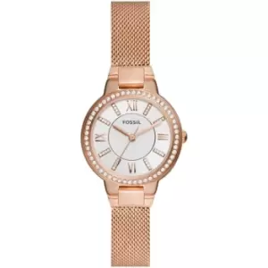 Image of Ladies Fossil Rose Gold Mesh Strap Watch