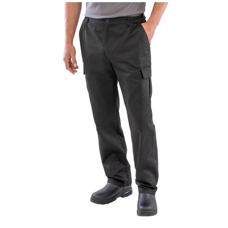 Image of Result Result Men Plain Work Trousers in Black Size: large Black L Male 5063750324968