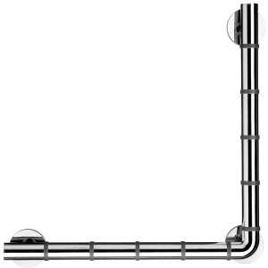 Image of Croydex L Shape 48cm GrabN'Grip Grab Bar - Chrome
