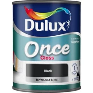 Image of Dulux Once Black Gloss Paint 750ml