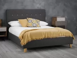 Image of LPD Portico 5ft King Size Charcoal Upholstered Fabric Bed Frame
