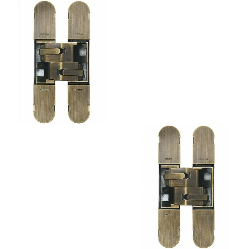 Image of Loops 2x 134 x 24mm Concealed Medium Duty Hinge Fits Unrebated Doors Antique Bronze Multi
