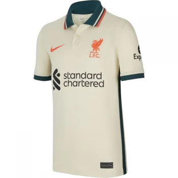 Image of Nike Liverpool Away Shirt 2021 2022 Junior - Ivory