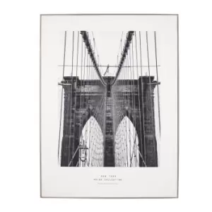 Image of New York 60x80cm Large Monochrome Framed Wall Art Silver