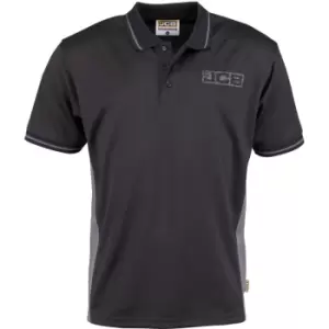 Image of Trade Performance Polo Shirt Black & Grey - Medium - JCB