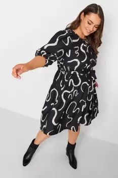 Image of Swirl Print Long Sleeve Dress
