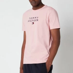 Image of Tommy Hilfiger Mens Stacked Flag T-Shirt - Glacier Pink - M