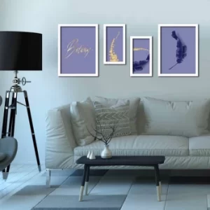 Image of 4P3040BCT015 Multicolor Decorative Framed MDF Painting (4 Pieces)