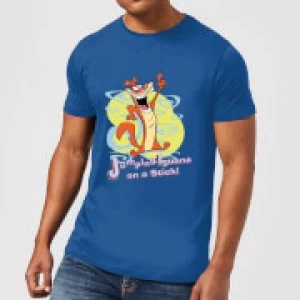 Image of I Am Weasel Jumping Iguana On A Stick Mens T-Shirt - Royal Blue - S