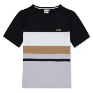 Image of Boss Stripe T Shirt - Black