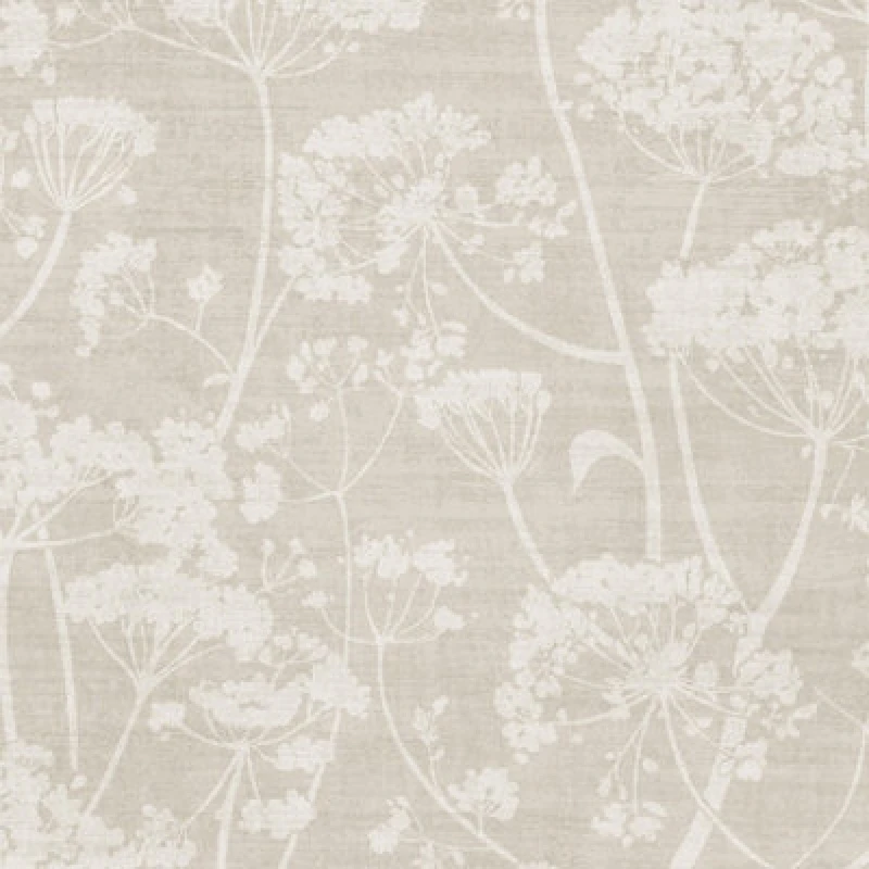 Image of Grandeco Cow Parsley Organic Foliage Trail Wallpaper, Natural Taupe