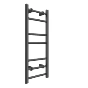 Image of VURTU5 Ladder Style Heated Towel Rail Radiator with 7 Horizontal Round Tubes 700mm x 400mm - Anthracite