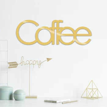 Image of Coffee Metal Decor - Gold Gold Decorative Metal Wall Accessory