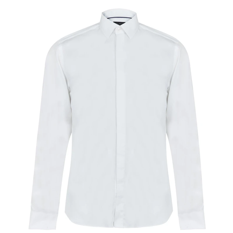 Image of Ted Baker Stretch Double Cuff Slim Shirt White