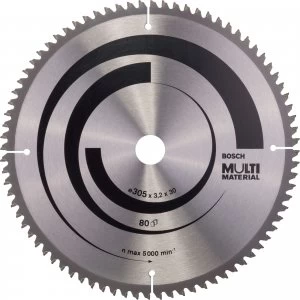 Image of Bosch Multi Material Cutting Mitre and Table Saw Blade 305mm 80T 30mm