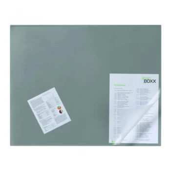 Image of Durable Desk Mat with Transparent Overlay 650 x 520mm Grey 720310