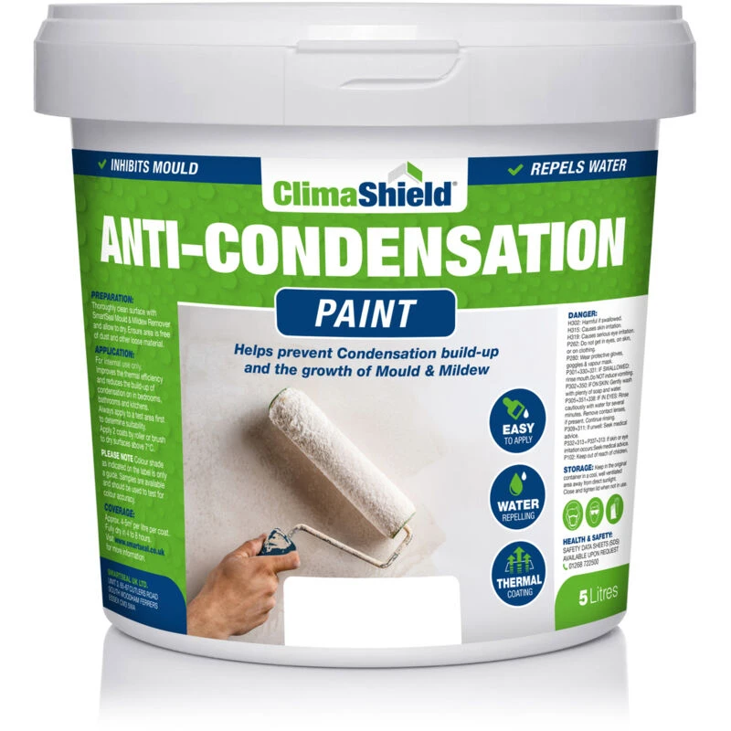 Image of Smartseal Anti-condensation Paint - Brilliant White (5L) Reduce Condensation On Walls And Ceilings, White 5.061E+12