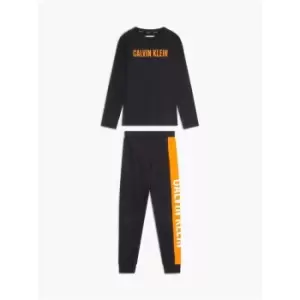 Image of Calvin Klein Knit Pj Set (Ls+Cuffed Pant) - Black