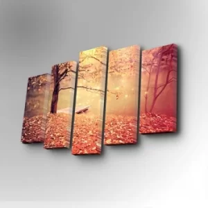 Image of 5PUC-049 Multicolor Decorative Canvas Painting (5 Pieces)