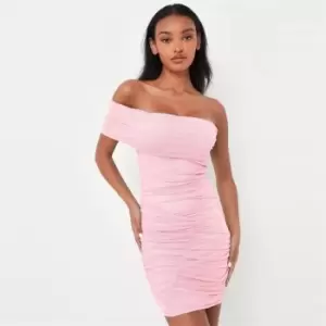Image of Missguided One Shoulder Seam Detail Dress - Pink