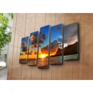 Image of 5PATK-194 Multicolor Decorative Canvas Painting (5 Pieces)