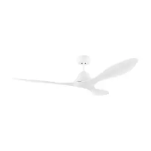Image of Remote Control Electric Ceiling Fan Matt White Steel Conservatory 1320mm