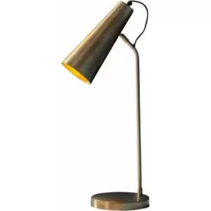 Image of Table Lamp Antique Brass & Gold Effect Paint 10W LED E27 Bedside Light