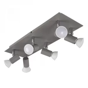 Image of Consul 6-Way Rectangular Plate Spotlight Fitting in Cement