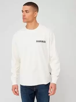 Image of Napapijri Unlimited S-telemark Long Sleeve T-Shirt - White, Size L, Men