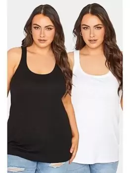 Image of Yours Racer Vest 2 Pack - Black/White, Size 20, Women